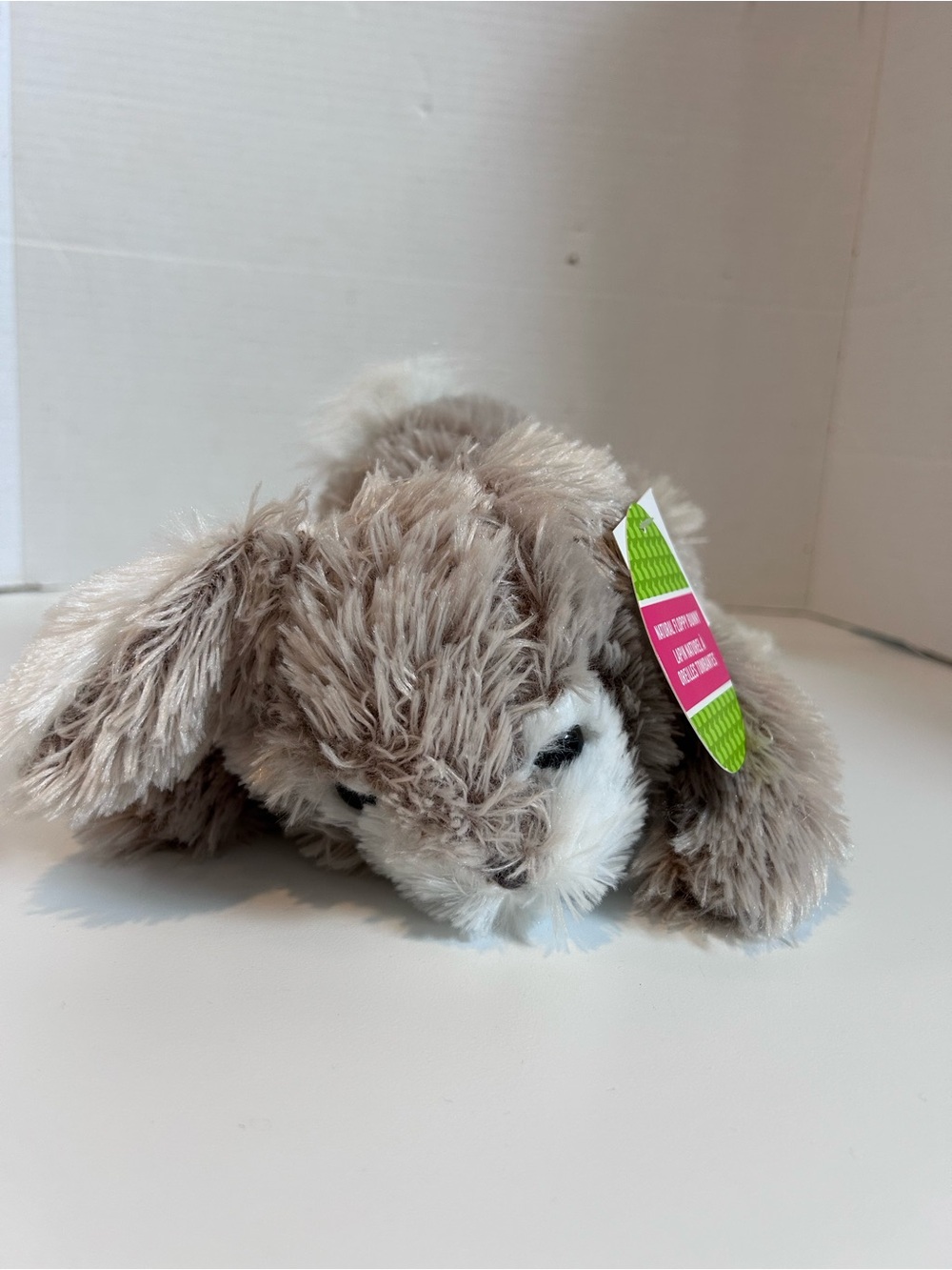 Brown and White Naturally Floppy Bunny plush 11”